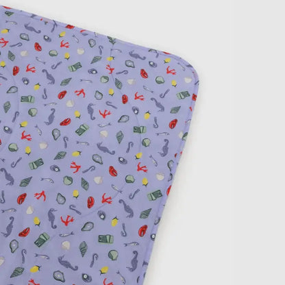 Baggu Corner detail of Puffy Picnic Blanket Sea Charms ocean charms pattern - PABOOM