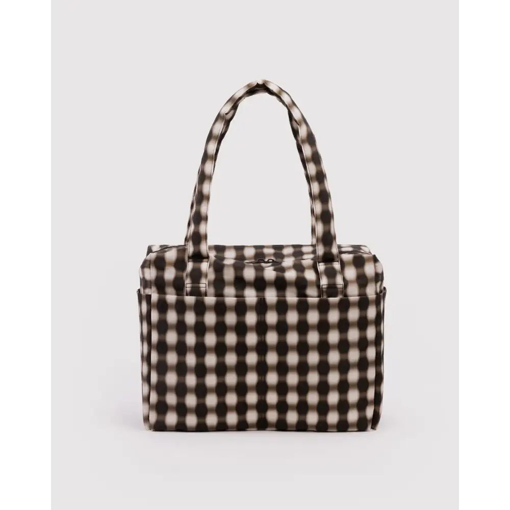 BAGGU Small Cloud Carry-On - Blurred Gingham Brown
