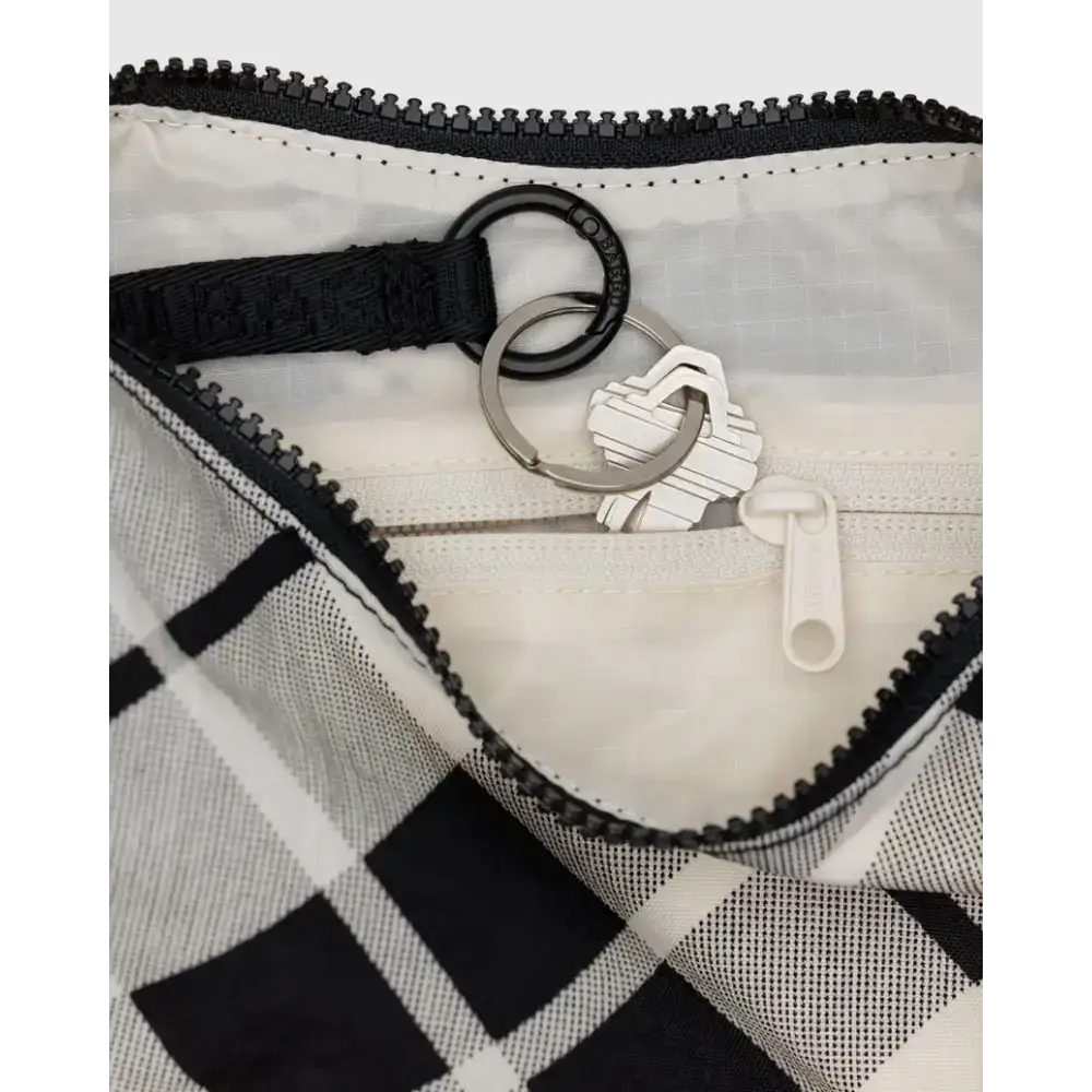 BAGGU Small Nylon Crescent Bag - Mixed Plaid