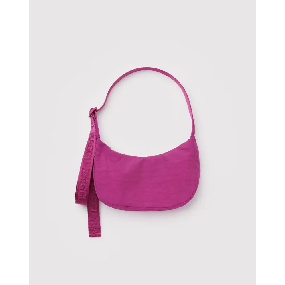 BAGGU Small Nylon Crescent Bag - Deep Fuchsia
