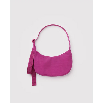 BAGGU Small Nylon Crescent Bag - Deep Fuchsia