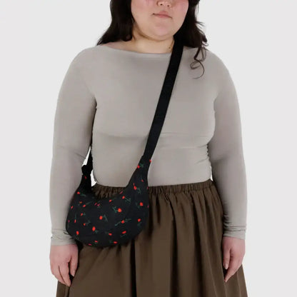 BAGGU - Small Nylon Crescent Bag Painted Wildflower