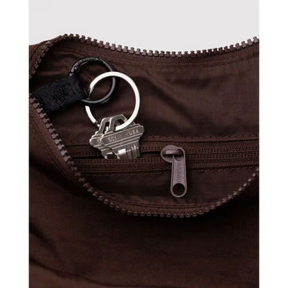 BAGGU Small Nylon Crescent Bag - Coffee
