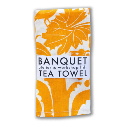 Banquet Workshop - All Linen Marigold-Yellow California Printed Tea Towel