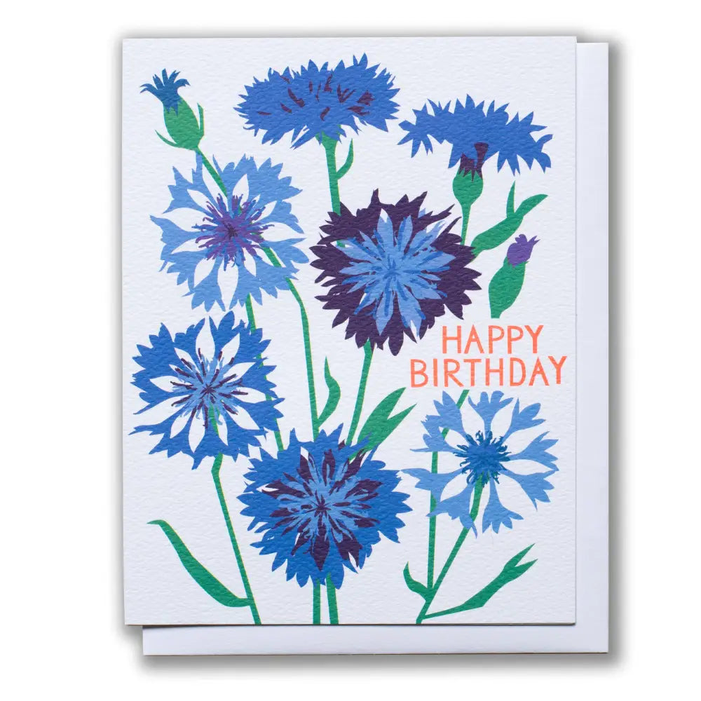 Bachelor's Buttons Birthday Note Card | birthday, New | PABOOM