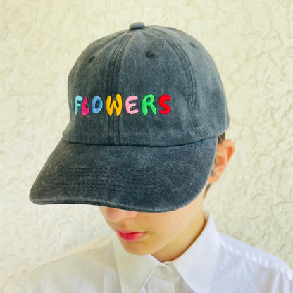 Banquet Workshop - FLOWERS Rainbow Embroidered Baseball Cap