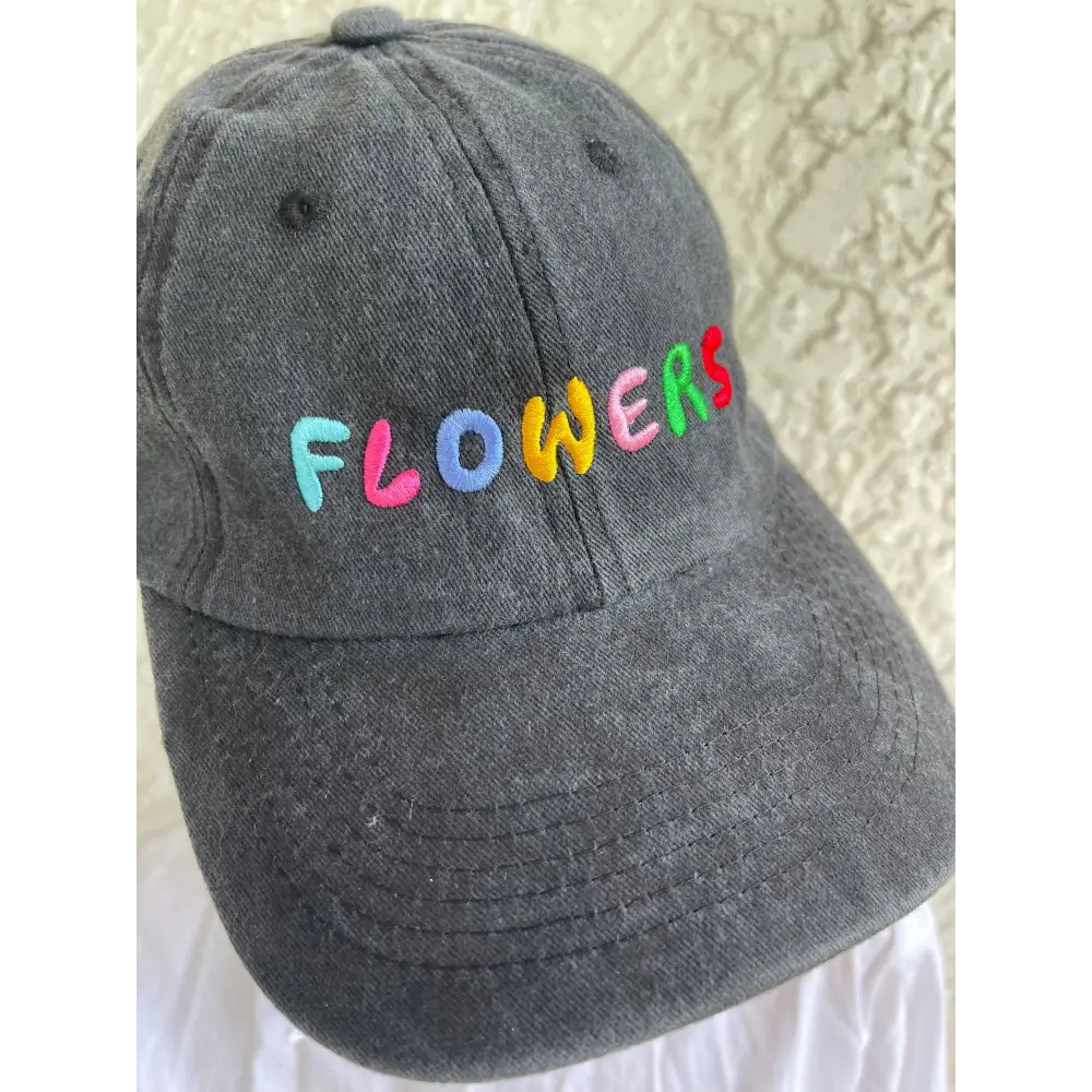 Banquet Workshop - FLOWERS Rainbow Embroidered Baseball Cap