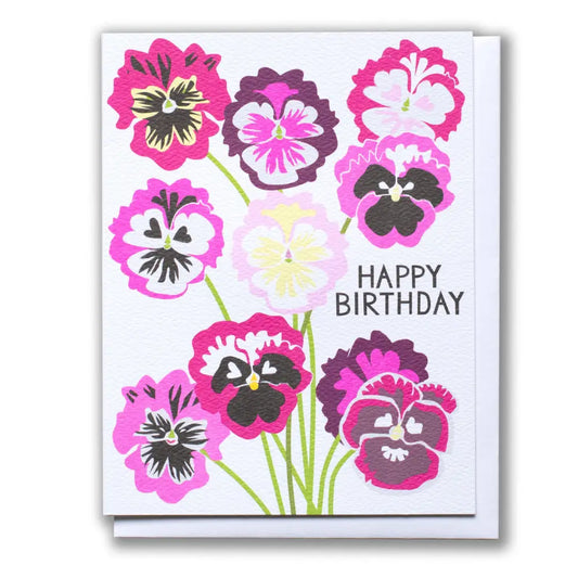 Happy Pansy Birthday Note Card | birthday, New | PABOOM