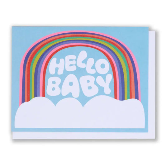 Hello Baby Rainbow and Clouds Card - PABOOM