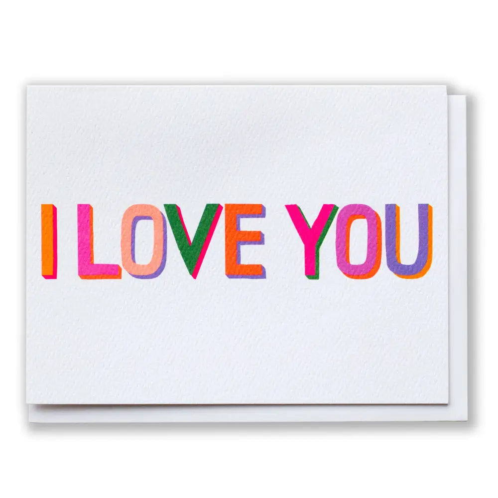 Neon Brights I Love You Card | anniversary, love, New | PABOOM