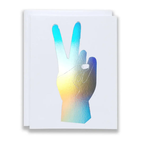 Peace Hand Hologram Note Card | everyday, New | PABOOM