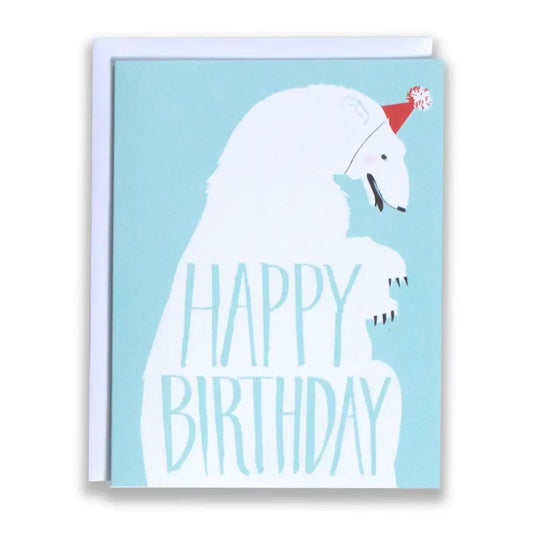 Polar Bear with Party Hat Card - PABOOM