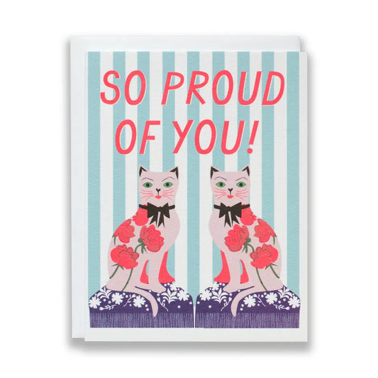 So Proud of You Note Card Staffordshire Cats - PABOOM