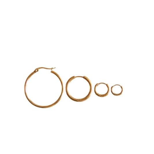 Basic Hoop Earrings - Gold / 50mm