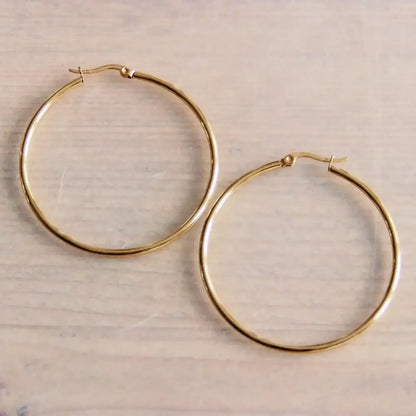 Basic Hoop Earrings - Silver / 20mm