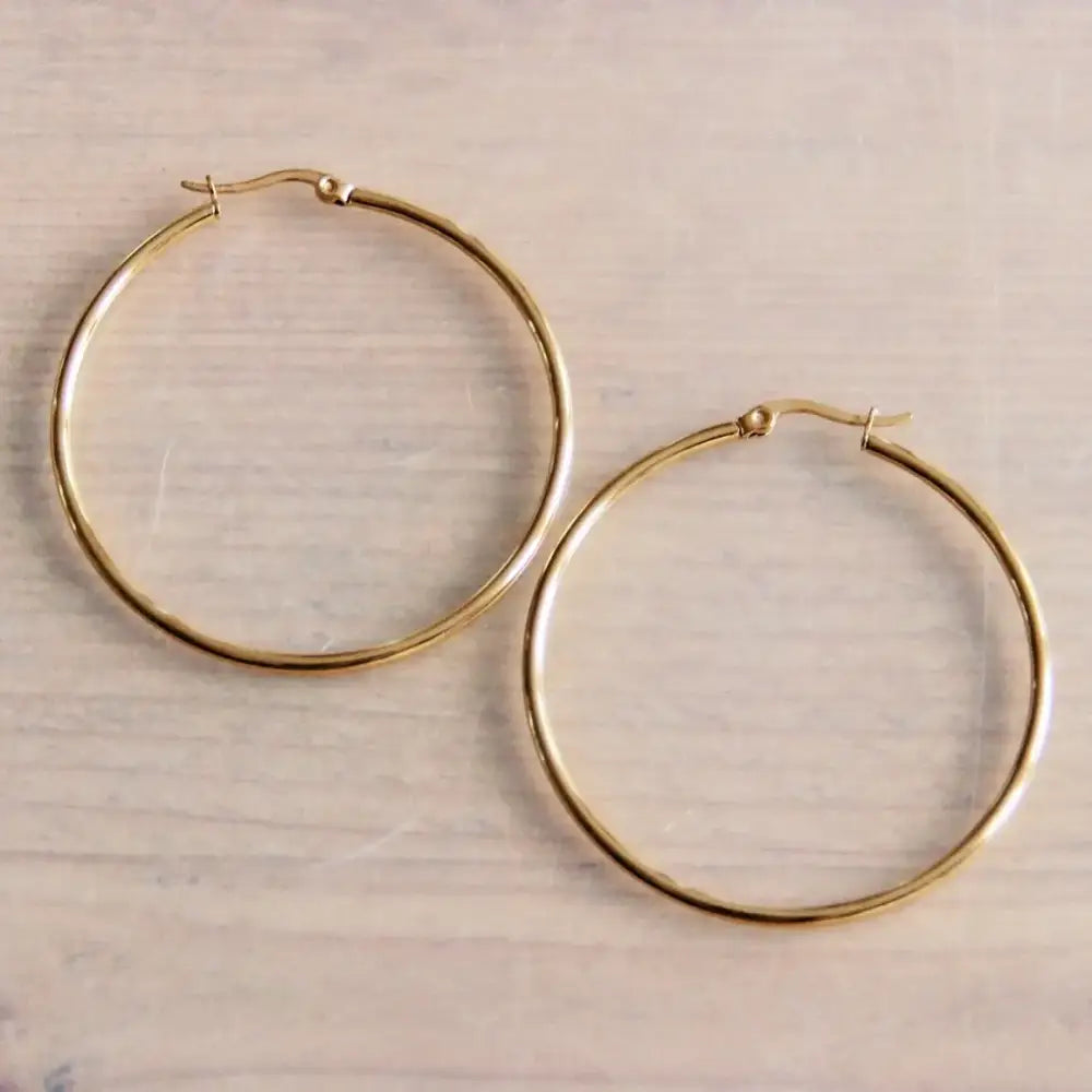 Basic Hoop Earrings - Silver / 30mm