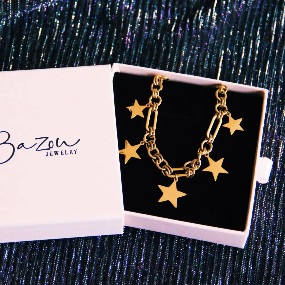 Chunky charm link chain stars - PABOOM