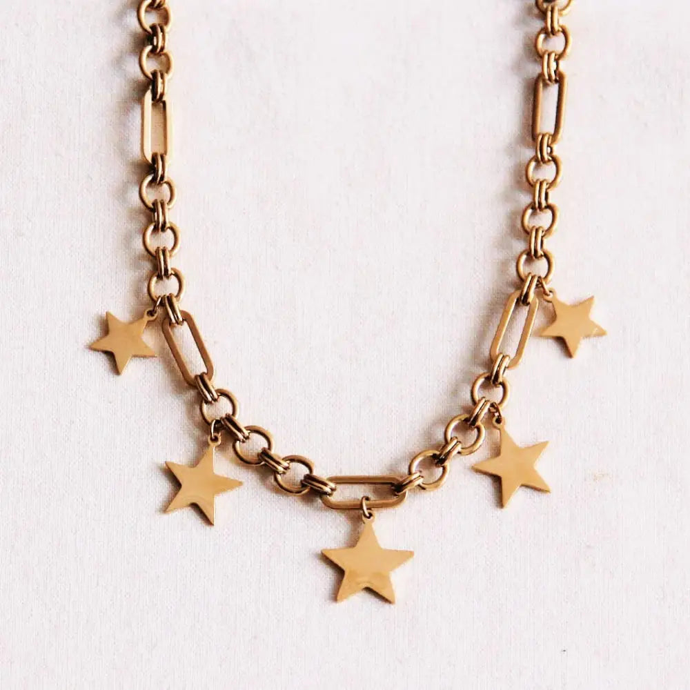 Chunky charm link chain stars - PABOOM