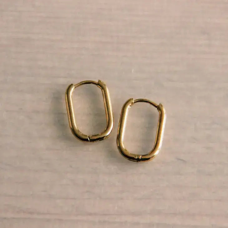 Creole Oval Earrings 16mm - Gold