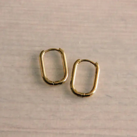 Creole Oval Earrings 16mm - Gold