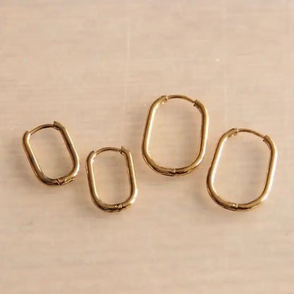 Creole Oval Earrings 21mm - Gold