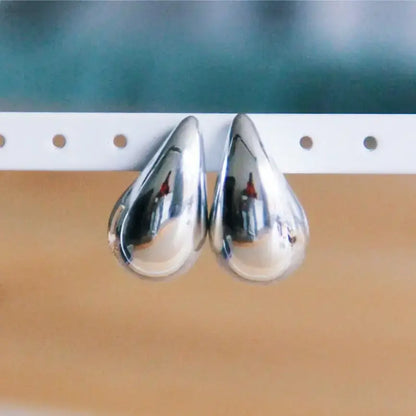 Drop Earrings Silver and Gold - Silver / Large
