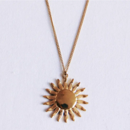 Bazou - Fine link chain with sun charm ’large’