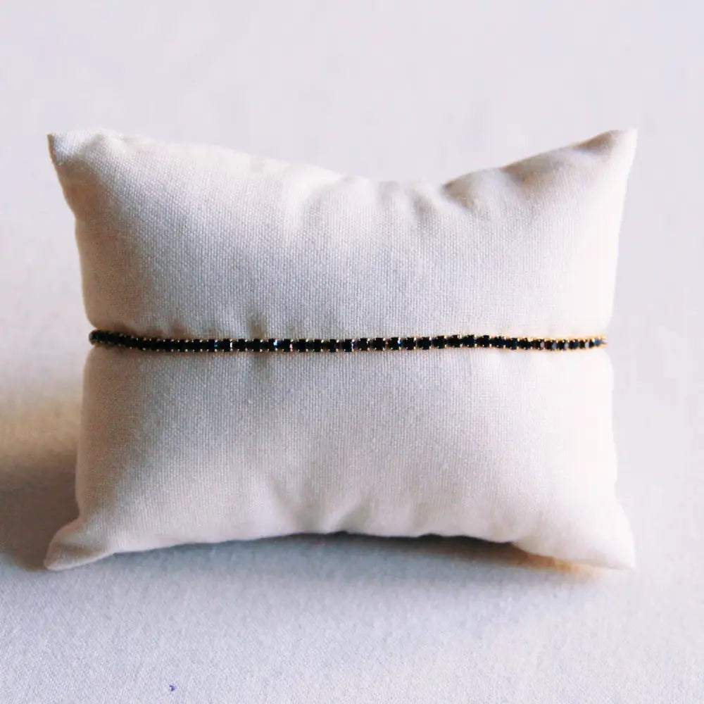 Fine rhinestone bracelet - black/gold - PABOOM