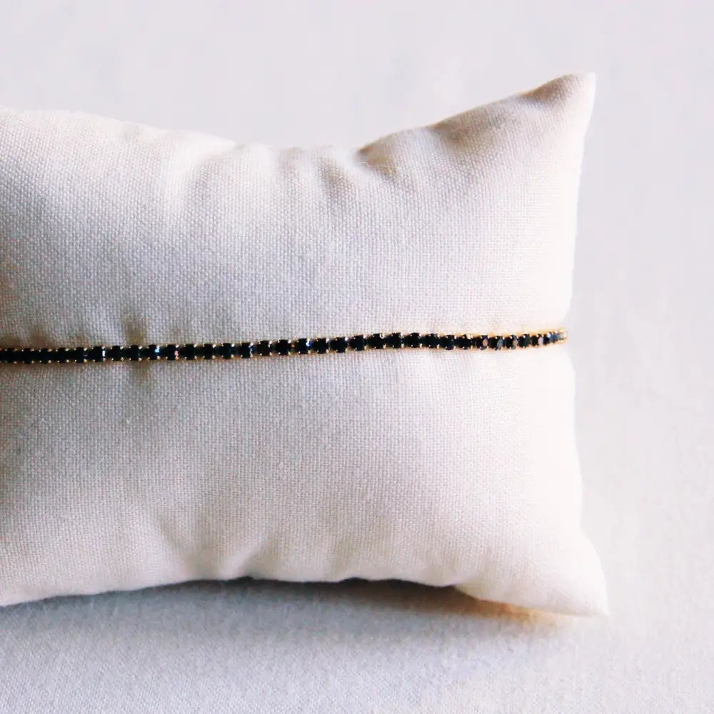 Fine rhinestone bracelet - black/gold - PABOOM