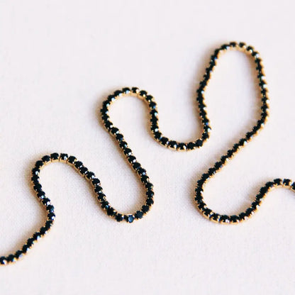 Fine Rhinestone Necklace - White/Gold