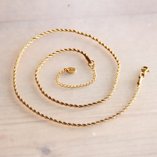 Fine Twisted Gold Necklace - PABOOM