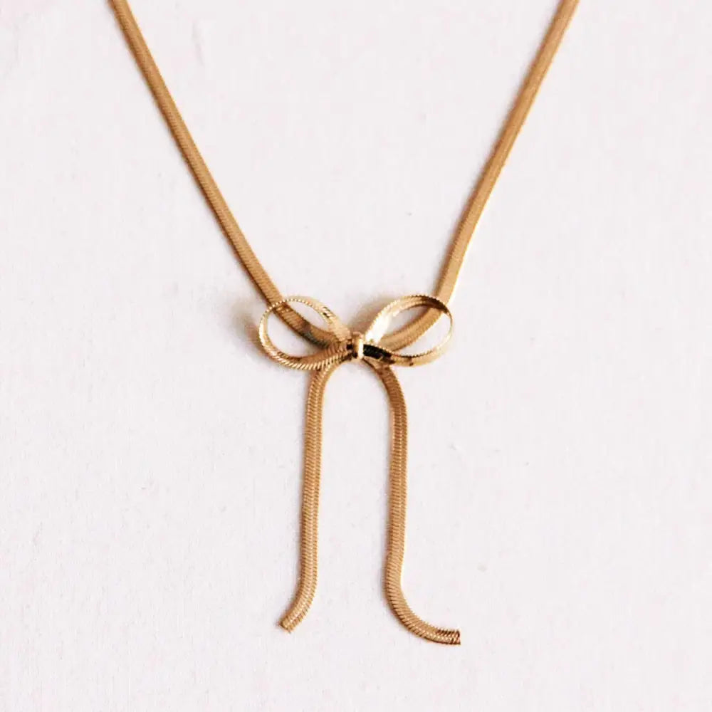 Flat Snake Necklace with Bow - PABOOM