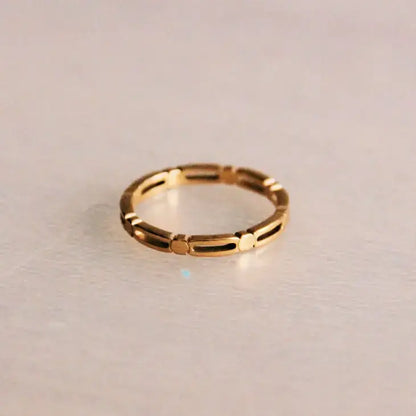 Gold Minimalist Ring with Cubes - PABOOM