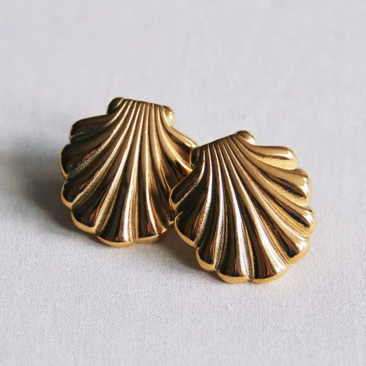 Gold Shell Stud Earring - PABOOM