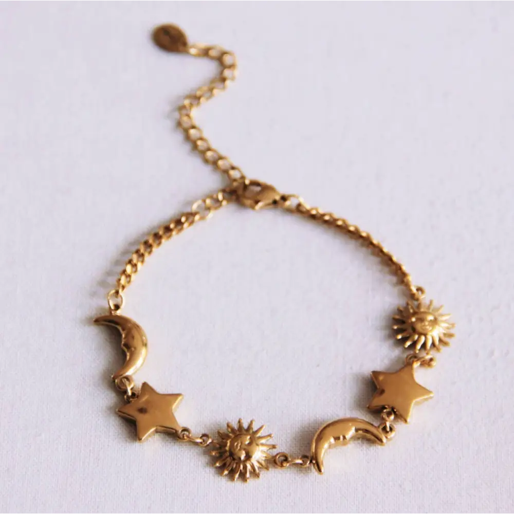 Bazou - Link bracelet with sun moon and star