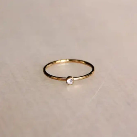 Minimalist Mini Zirconia Ring - Champagne