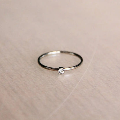 Minimalist Mini Zirconia Ring - Silver