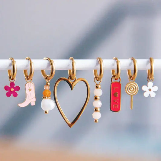 Pearl + Orange Gemstone Bead Earrings - PABOOM