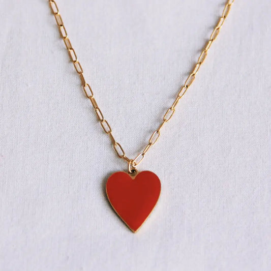 Red Heart D-Chain Gold Necklace - PABOOM