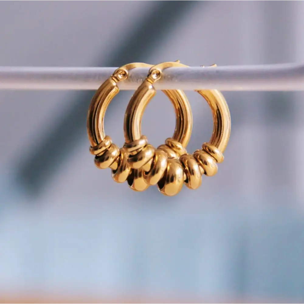 Bazou - Stainless steel ’bold’ earrings