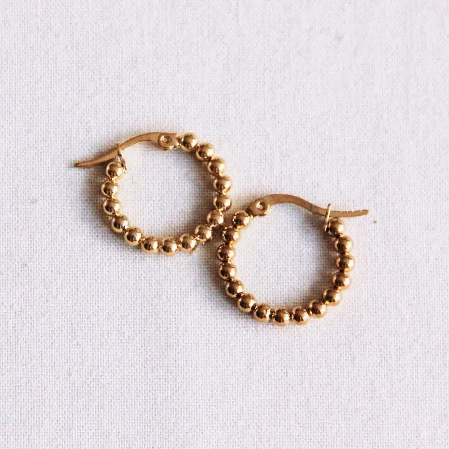 Bazou - Stainless Steel Creoles 20mm “Balls” - Gold