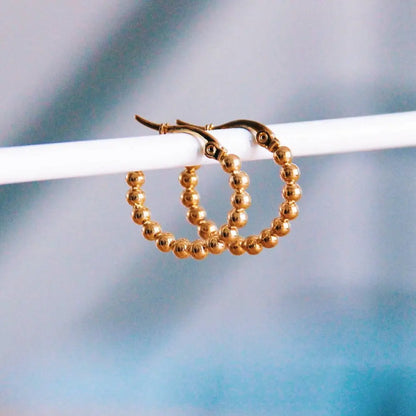 Bazou - Stainless Steel Creoles 20mm “Balls” - Gold