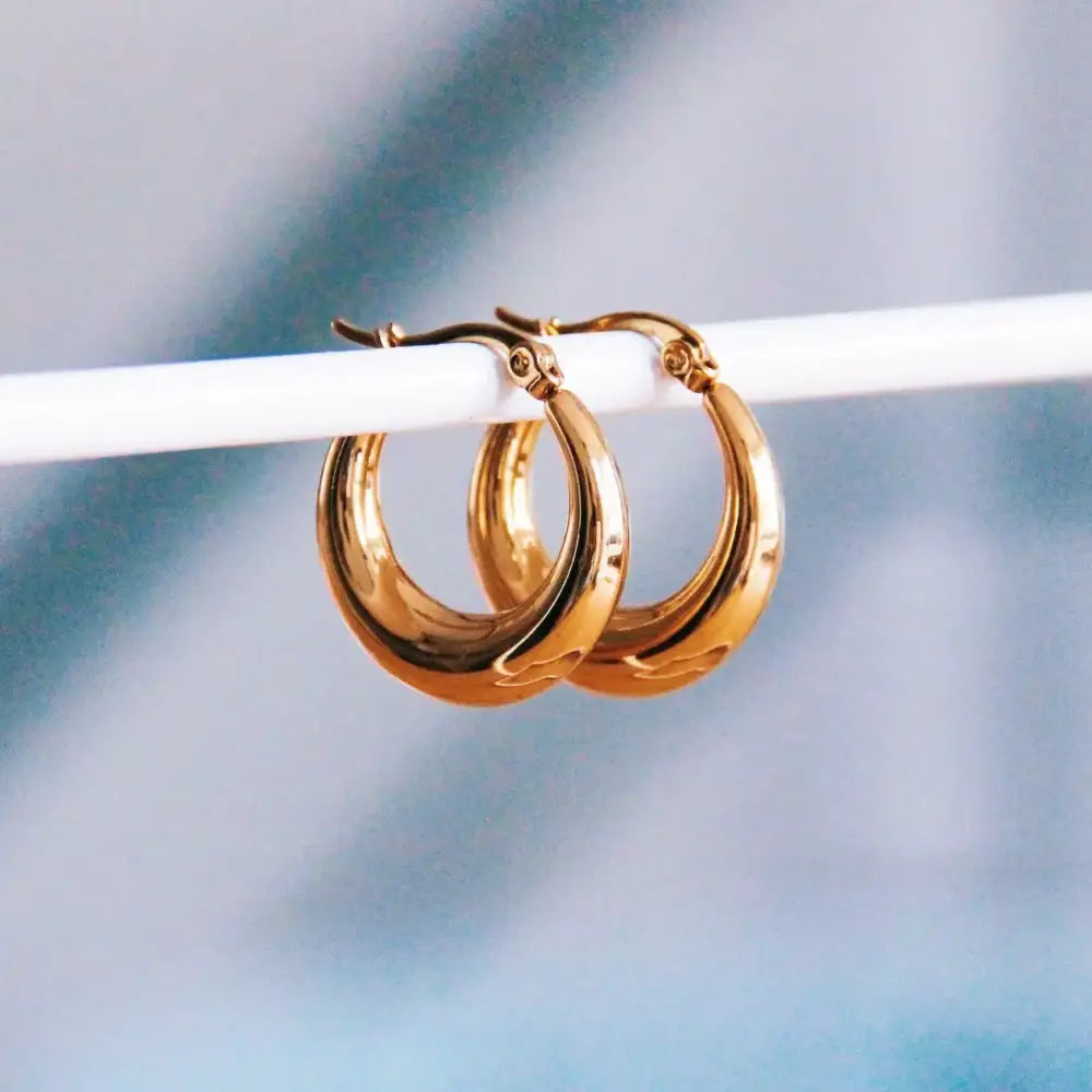Wide Creole Hoops Gold 19mm - PABOOM
