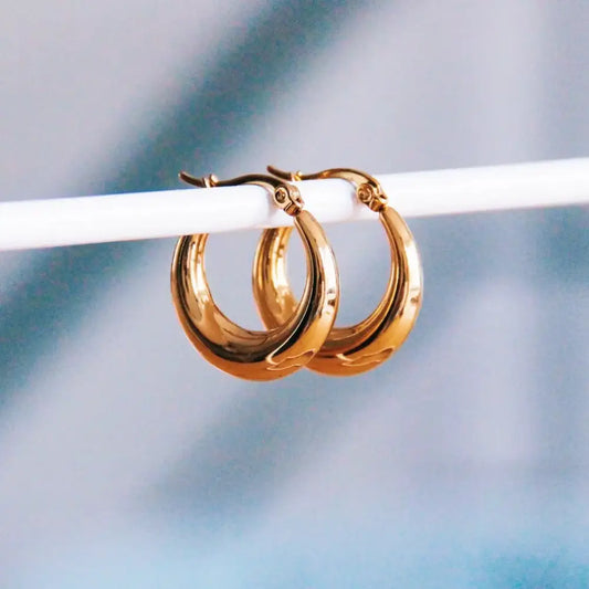 Wide Creole Hoops Gold 19mm - PABOOM