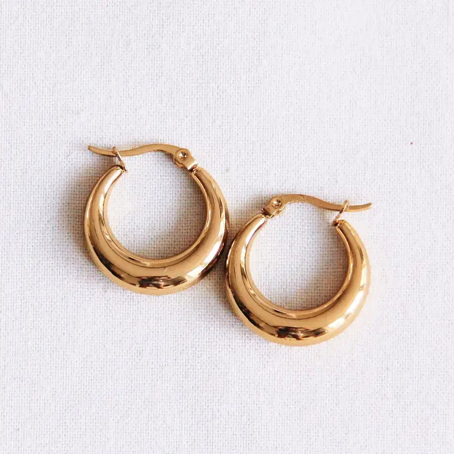 Wide Creole Hoops Gold 19mm - PABOOM