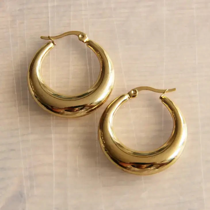 Wide Creole Hoops Gold 30mm - PABOOM