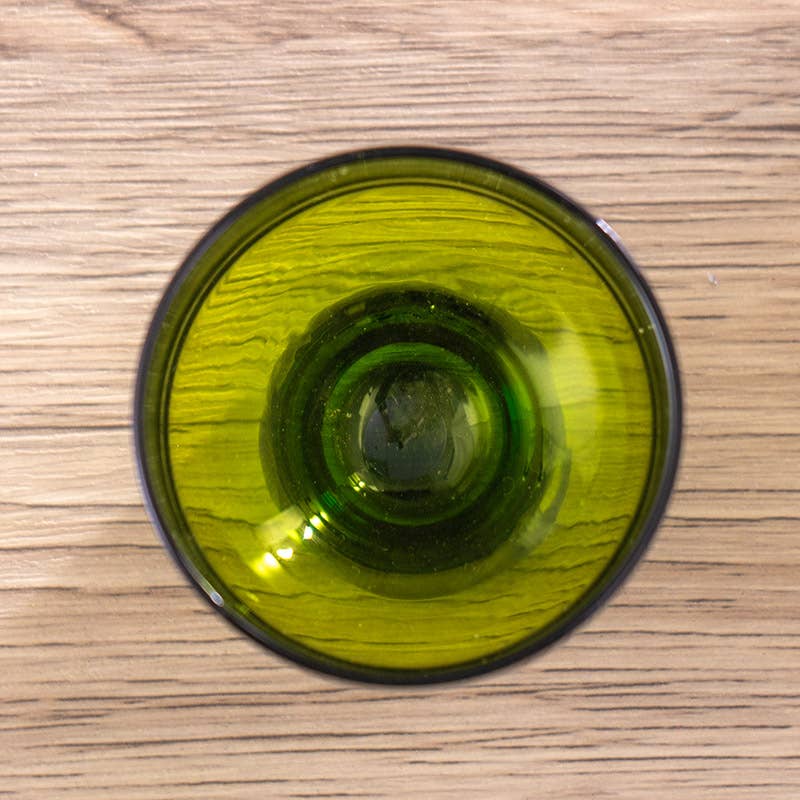 Glass Sake Cup - Green