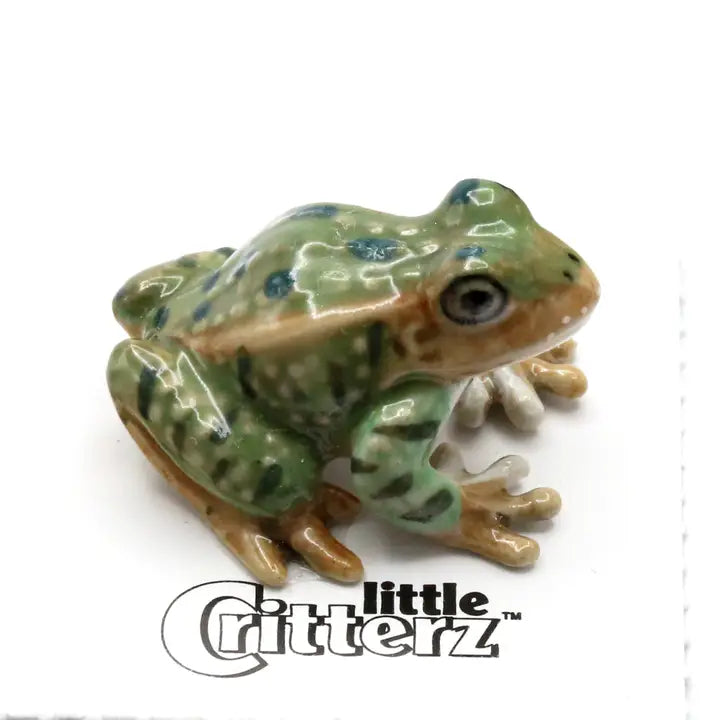 Rana Leopard Frog Porcelain Miniature