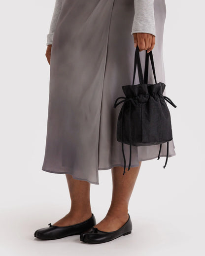 BAGGU Nylon Drawstring Bag - Black