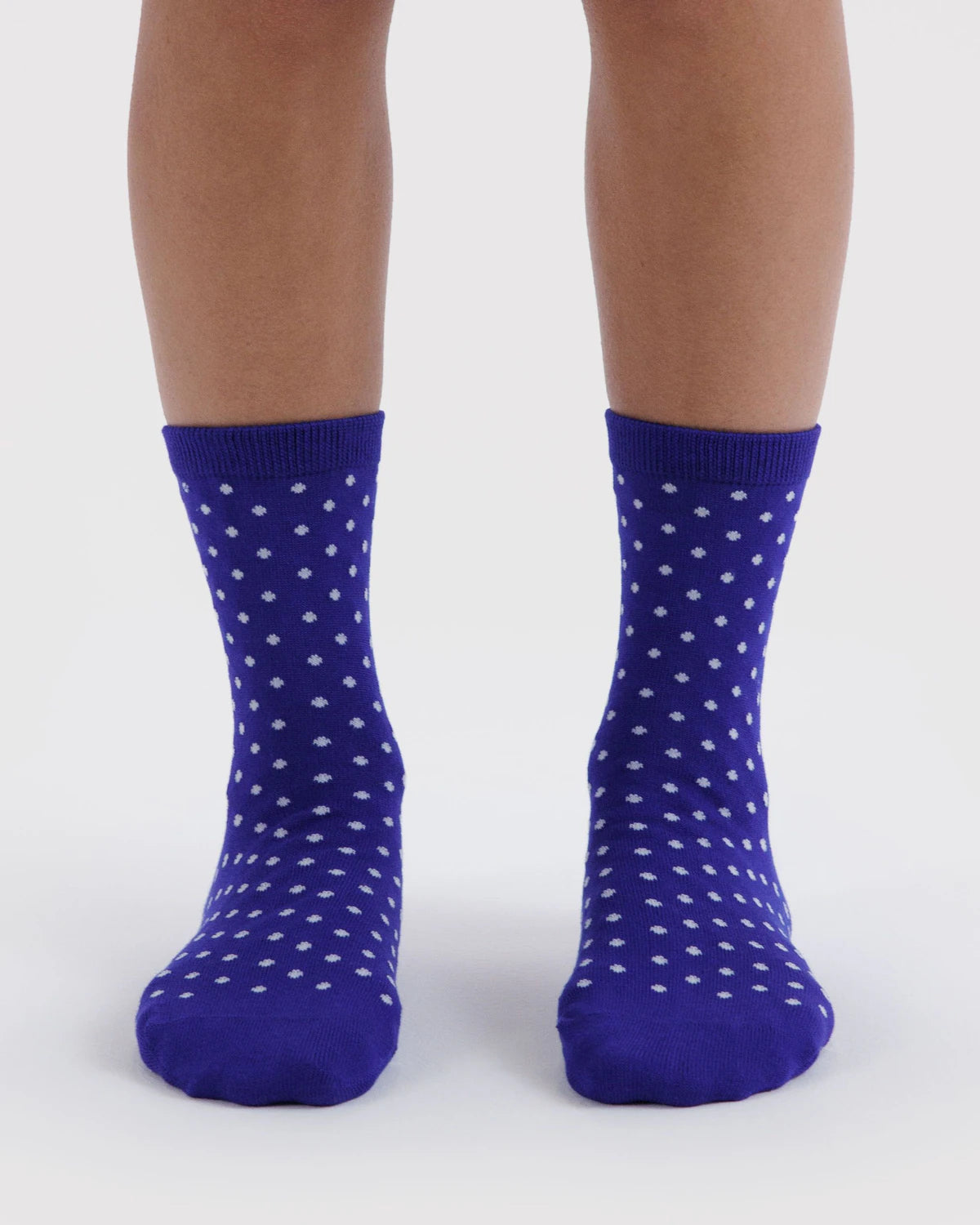 BAGGU Crew Sock - Micro Blue and White Polka Dot